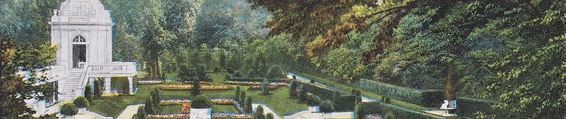Elms sunken garden historic postcard